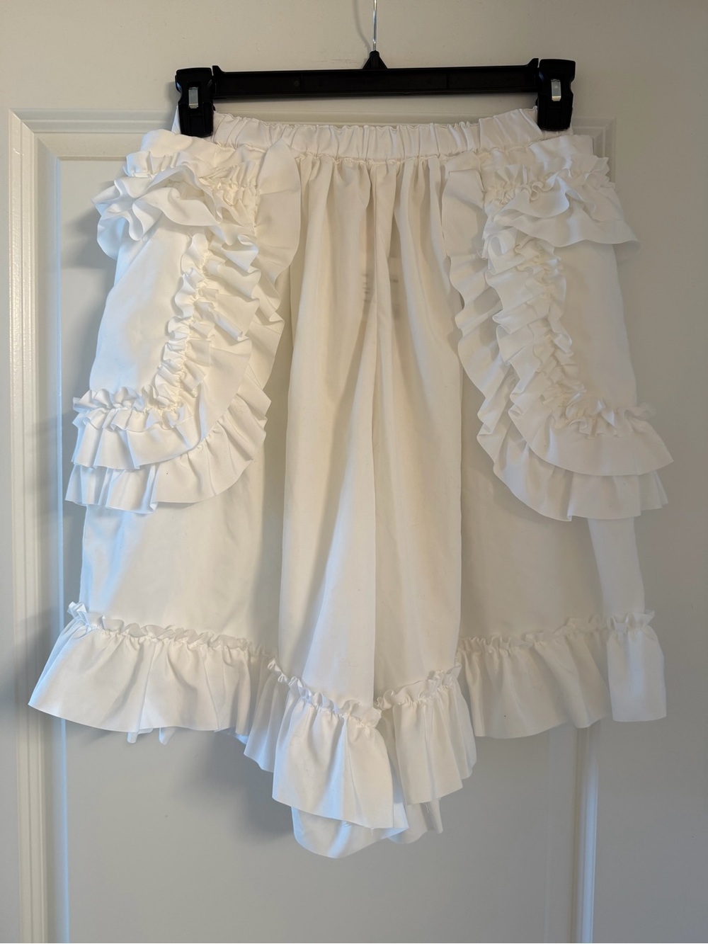 Comme des Garcons White Ruffle-Trim Circle Skirt